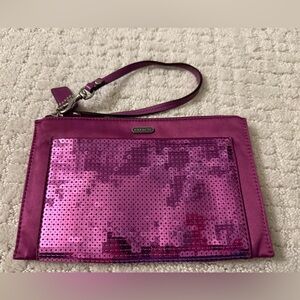 Coach Purple Wristlet Clutch